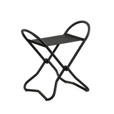 Schwarzer Lectus Klapphocker im Chicago Design: Praktischer, leichter Hocker für Camping, Garten oder Zuhause.