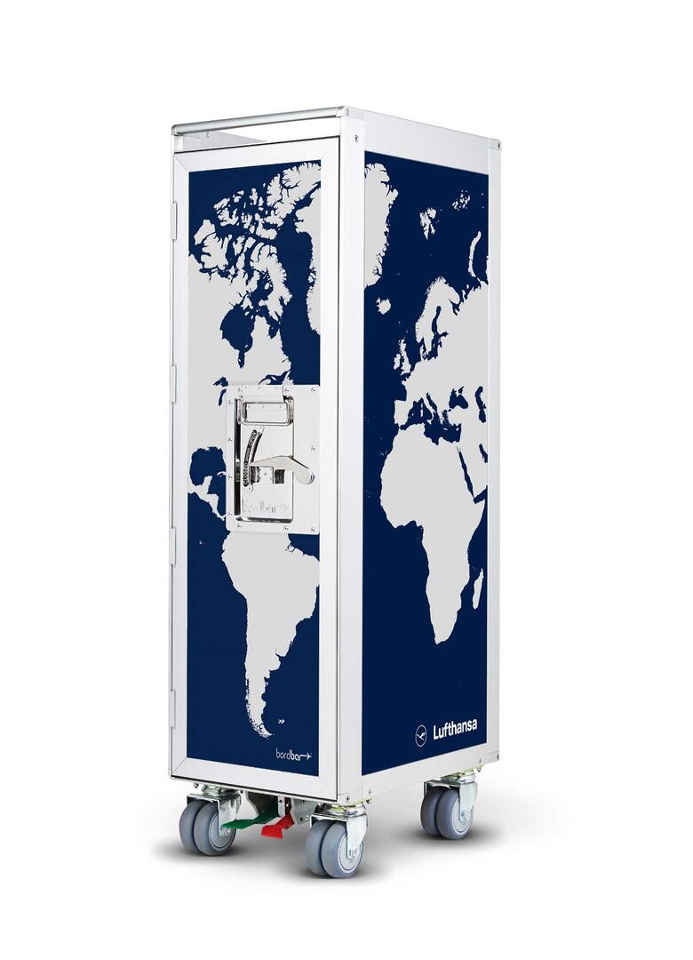 Lufthansa Globe vliegtuigtrolley met Bordbar