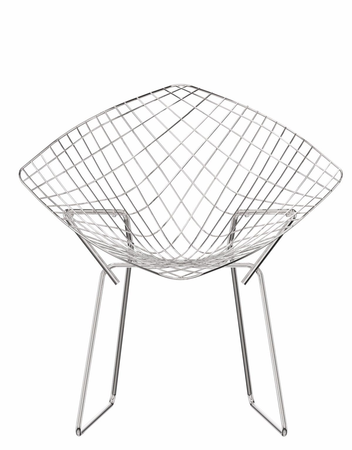 Diamond Sessel von Knoll International: Draht-Sessel aus verchromtem Stahl, modernes Design.