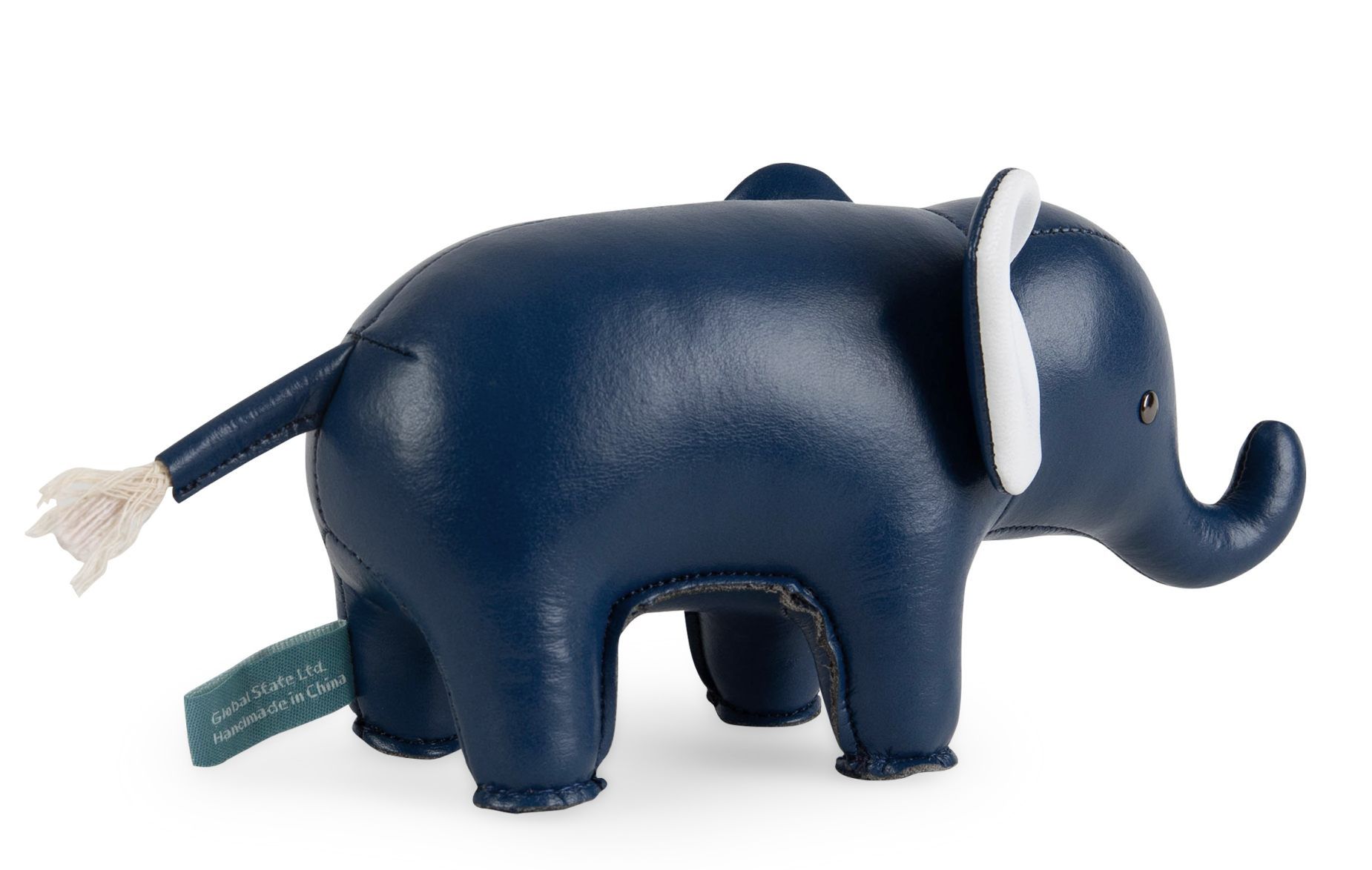 Züny Buchstütze Elefant in Mitternachtsblau und Weiß, dekorative und praktische Tier-Buchstütze für Kinder.