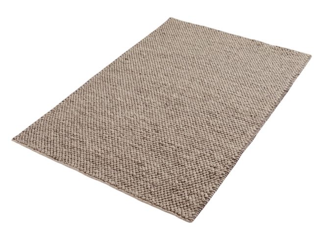 Beiger Tact Rug Teppich von Woud, 200x300 cm, Detailaufnahme der Textur. Moderner Teppich für Wohnzimmer.