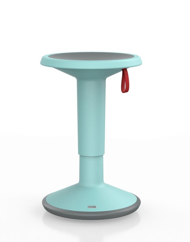 UPis1 Hocker von Interstuhl in Pastelltürkis, ergonomischer Stehhocker für dynamisches Sitzen im Büro.