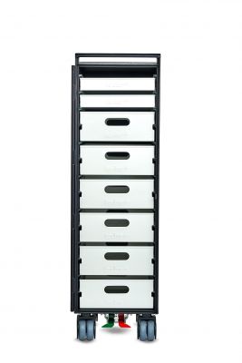 Storage Equipment Set: Bordbar mit Schubladen, Rollen und rot-grüner Bremse für Flugzeug-Trolley Zubehör.