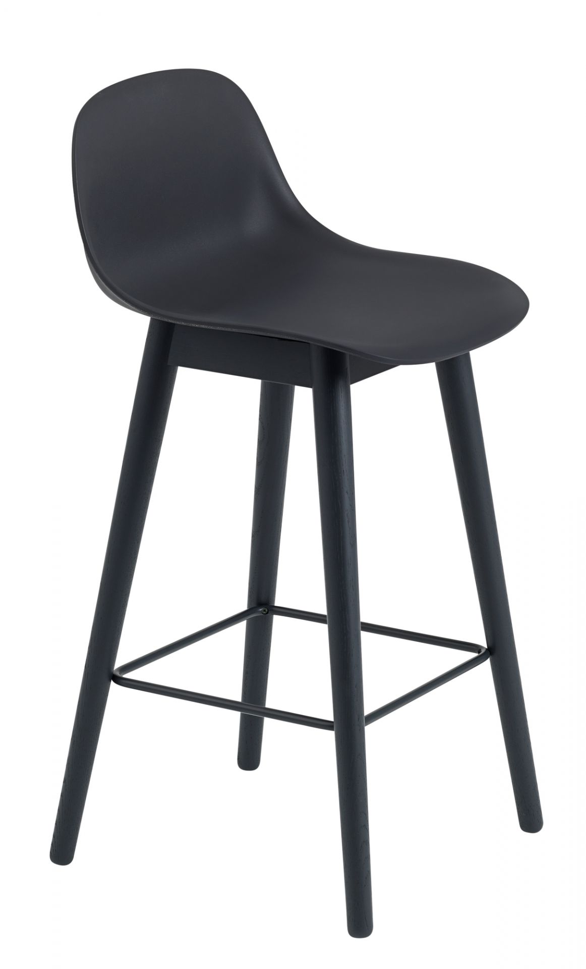 Fiber Counter Stool barkruk met rugleuning, H 65 cm, Muuto
