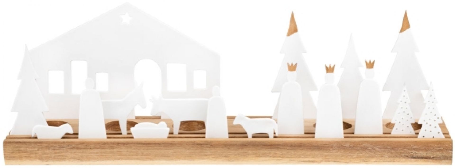 Living Xmas-lichtobject: kerststal met Räder 