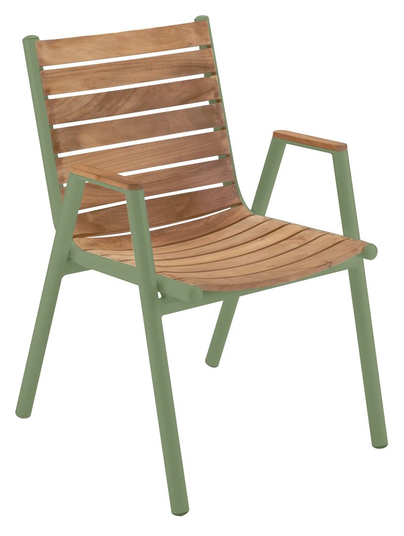 Pilotis fauteuil met armleuningen, teakhout, voor buiten, Fermob