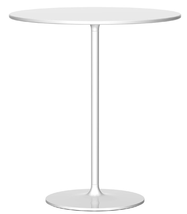 Weißer Poppy Beistelltisch von Rexite mit runder Tischplatte und zentralem Fuß, modernes Design.