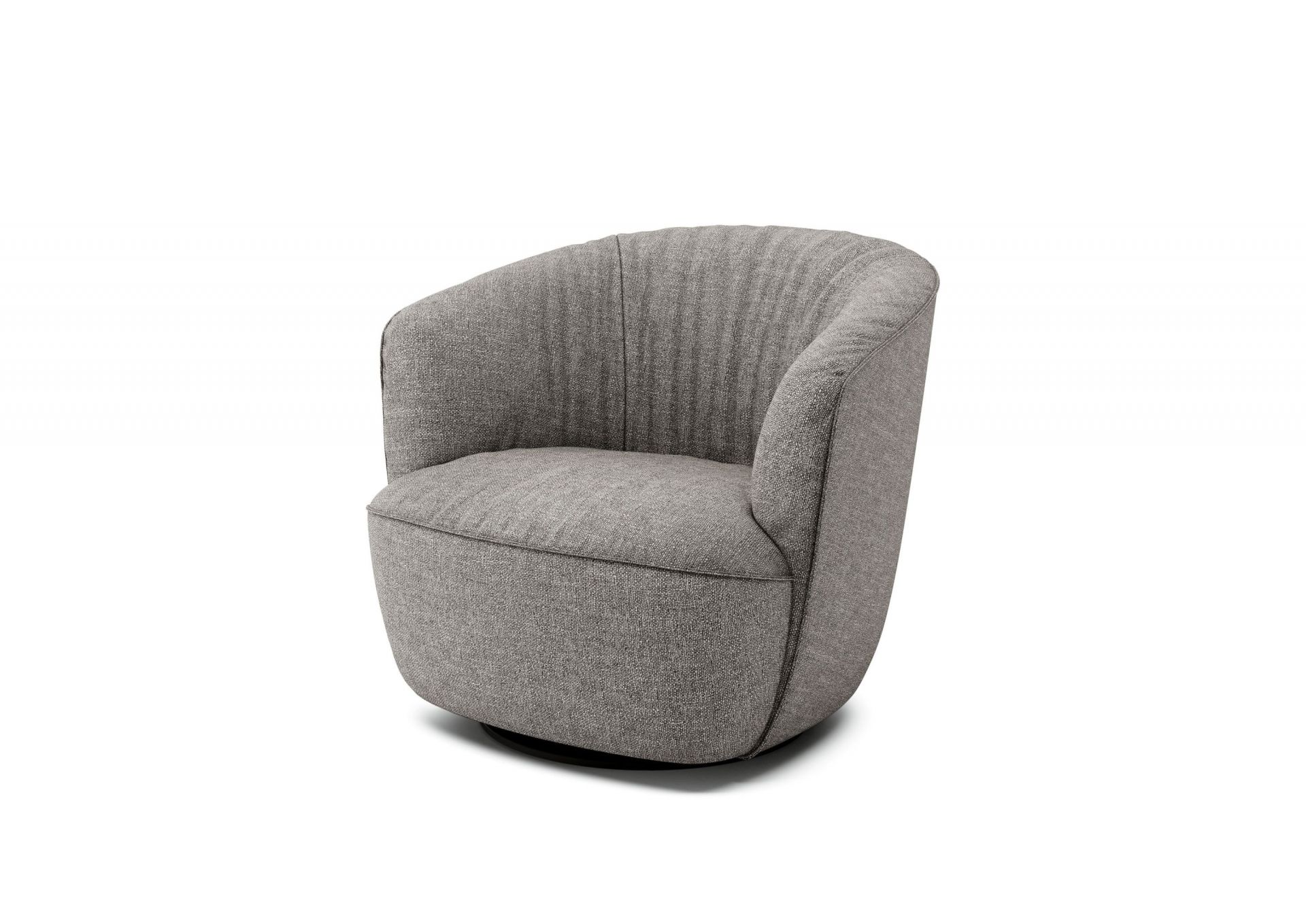 Ishino Sessel von Walter Knoll, grauer Stoffbezug, moderner Drehsessel für Wohnzimmer und Büro.