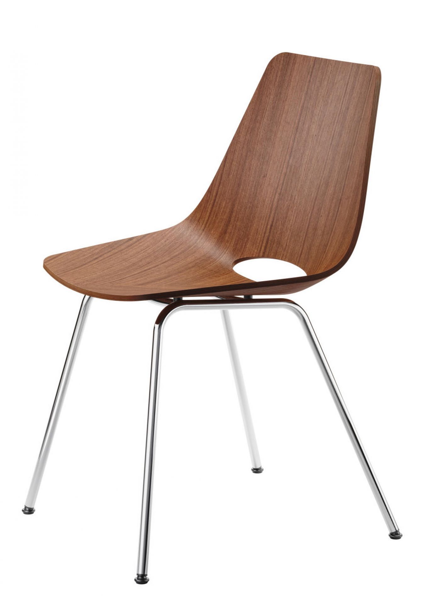 S 661 Stahlrohrstuhl Thonet mit Holzschale und verchromtem Stahlrohrgestell, modernes Design für Esszimmer und Wohnbereich.