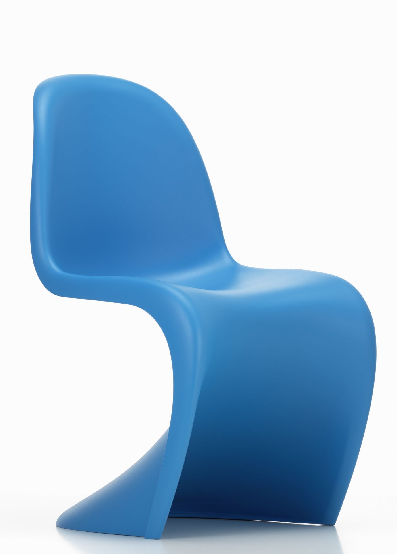 Panton Chair in Gletscherblau von Vitra, neue Sitzhöhe, moderner Kunststoffstuhl für Wohnzimmer und Büro.