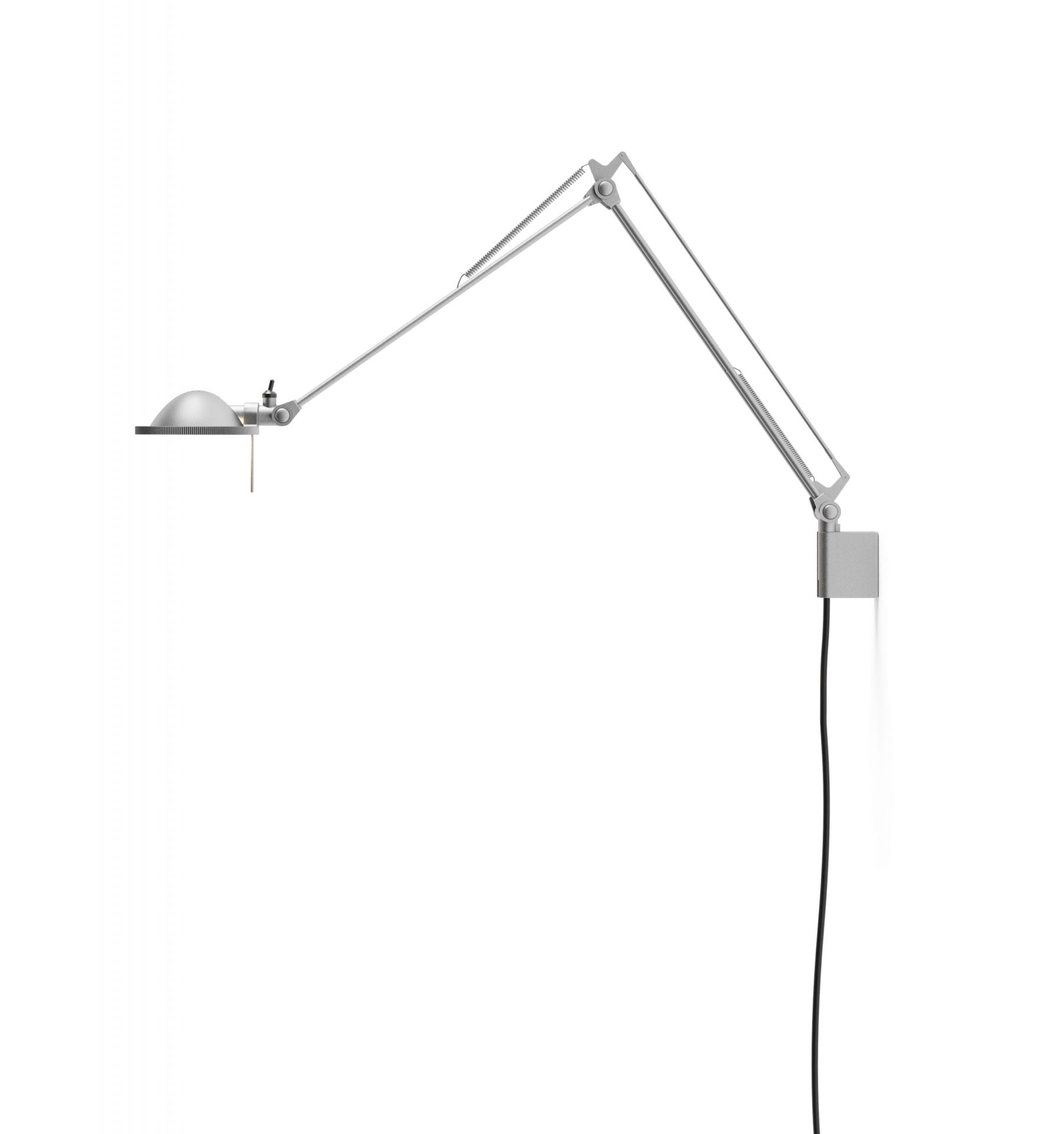Silberne Berenice Wandleuchte mit Metallreflektor von Luceplan, flexibel verstellbar für optimale Beleuchtung.