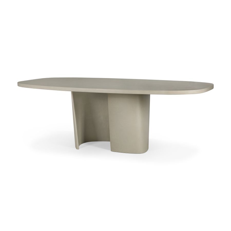 Canyon Outdoor Esstisch aus Beton von Ethnicraft mit modernem Design und zentralem Sockel.