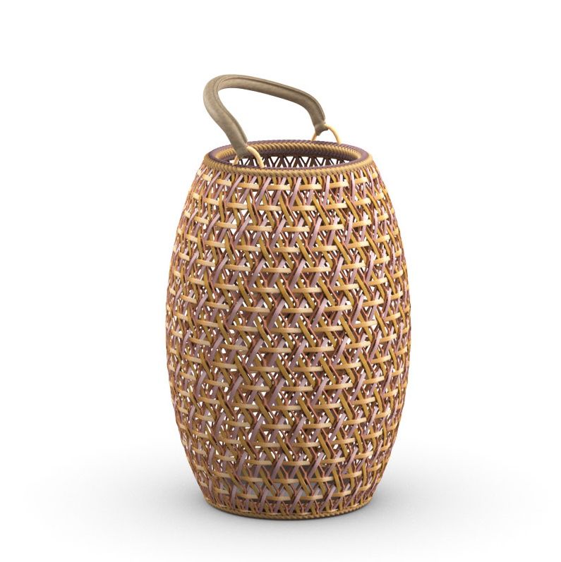 Dala Laterne: Geflochtene Outdoor-Laterne mit Tragegriff, ideal für Garten und Terrasse.