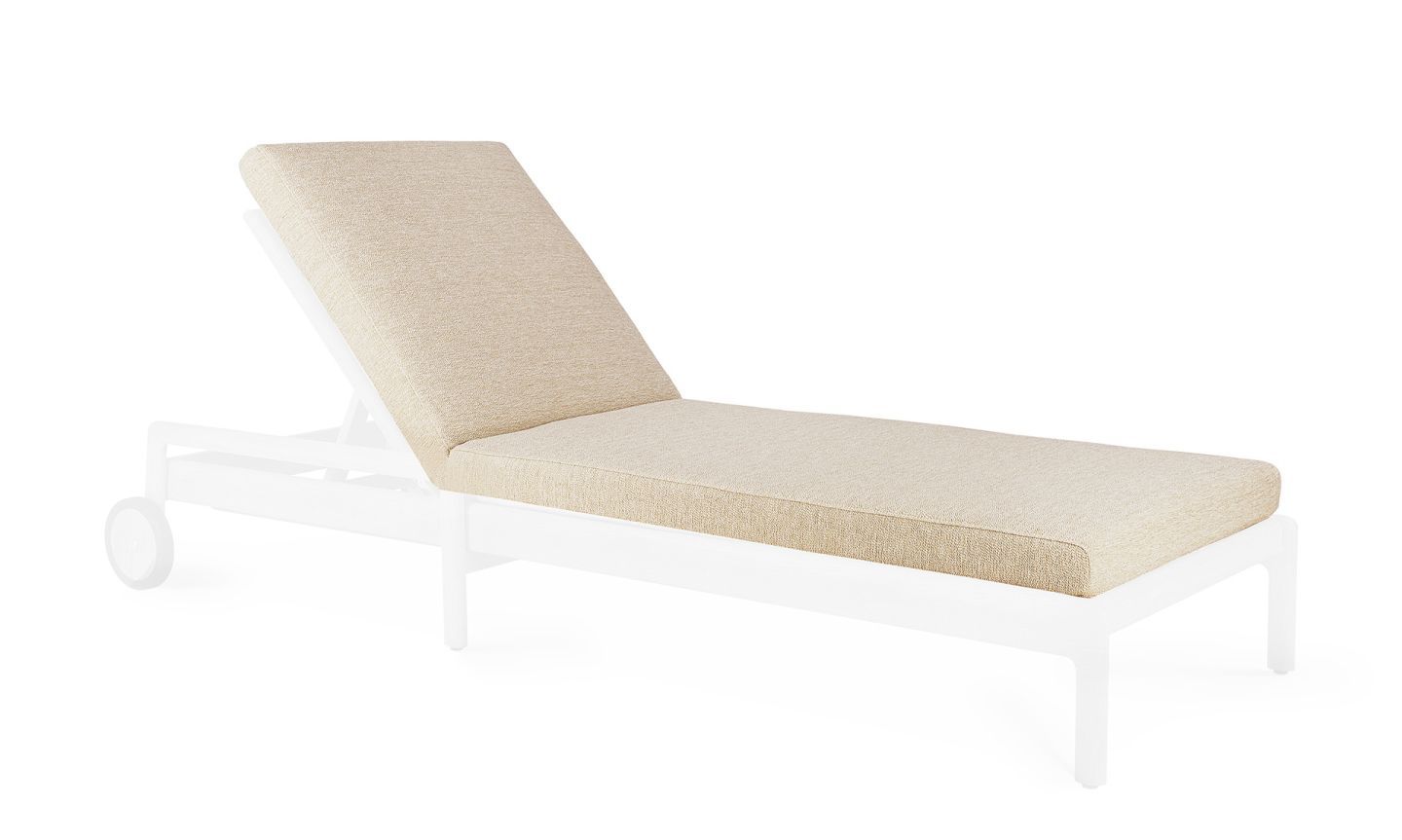 Beige Outdoor Liegenauflage für Jack Liege von Ethnicraft, bequemes Kissen für Gartenmöbel.