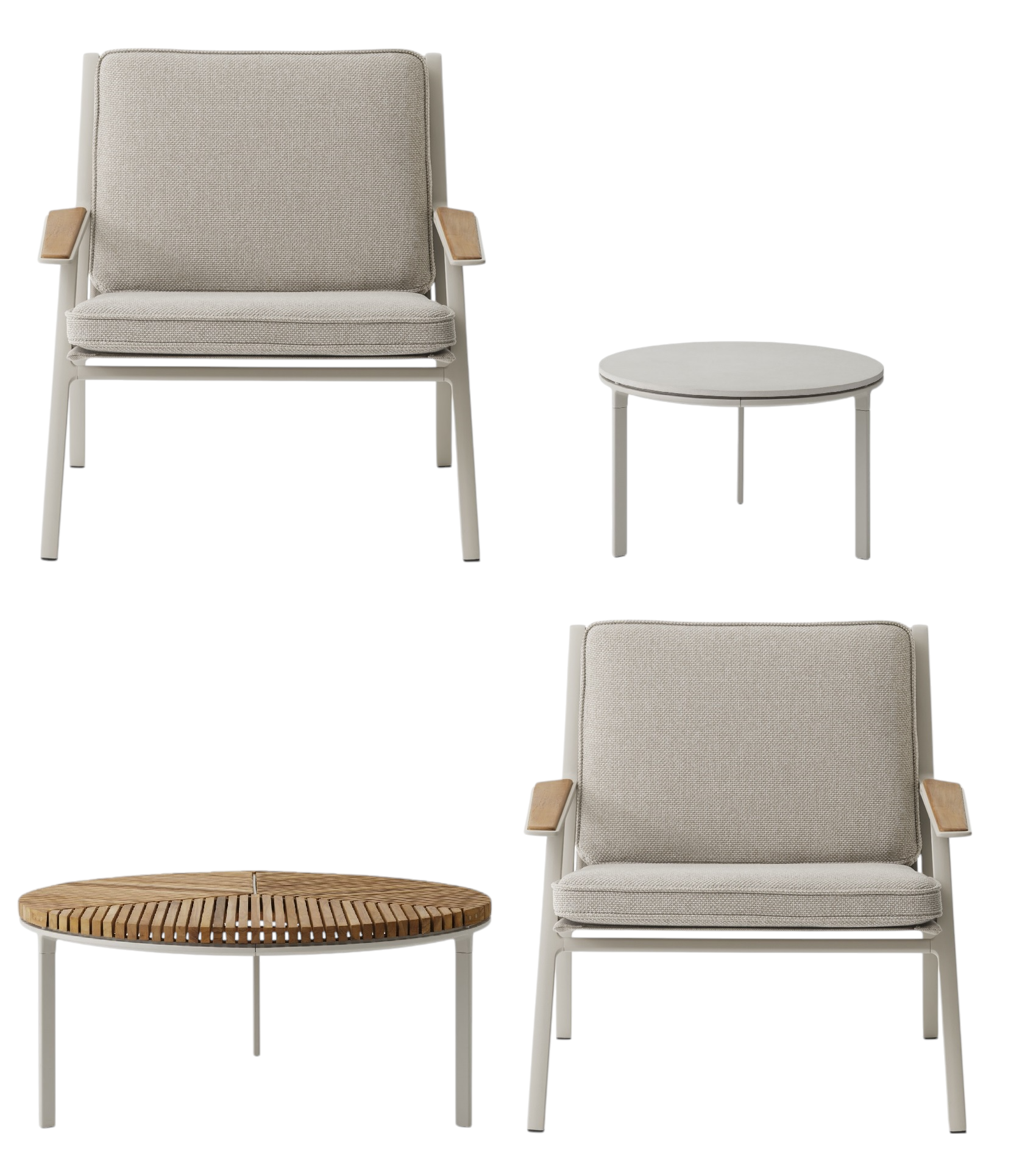 Open-air outdoor set 5 Lounge Klein Vipp 