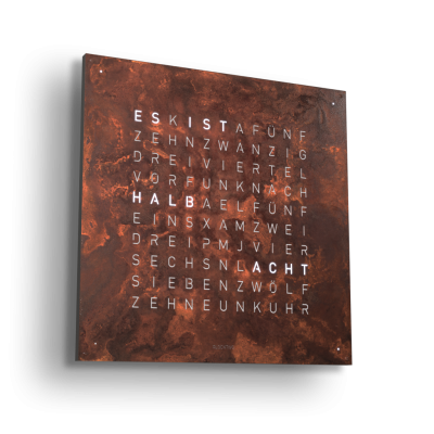 Earth 90 Creator's Edition wandklok / Tijdsobject Duits QLOCKTWO