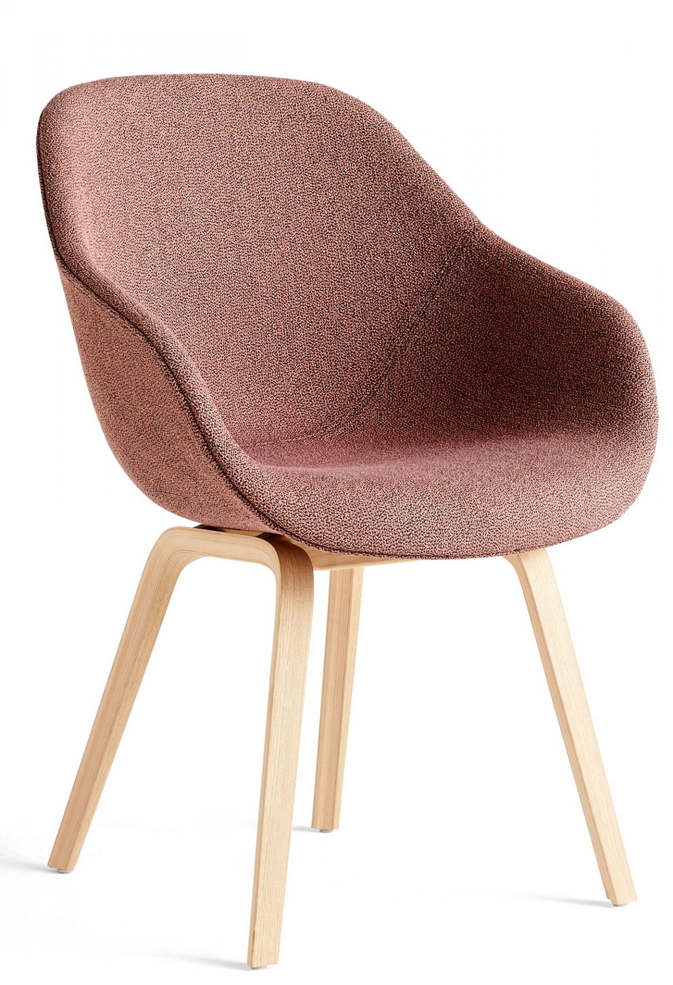 Rosa About a Chair AAC123 Stuhl von Hay mit Holzbeinen, moderner Polsterstuhl für Esszimmer.