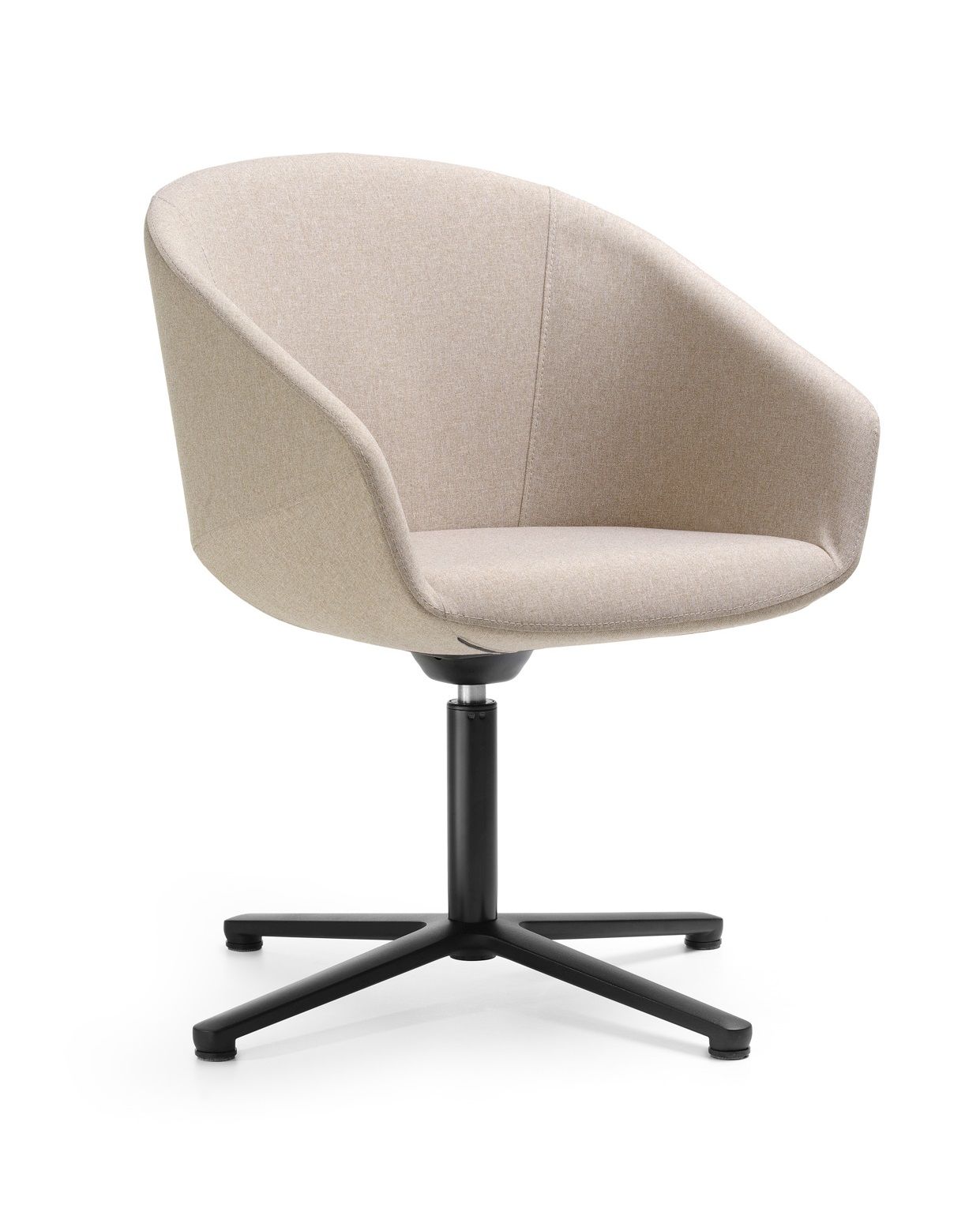 Beige ox:co OX 4C Konferenzsessel Bejot mit schwarzem Fußkreuz, ideal für moderne Büros und Konferenzräume.