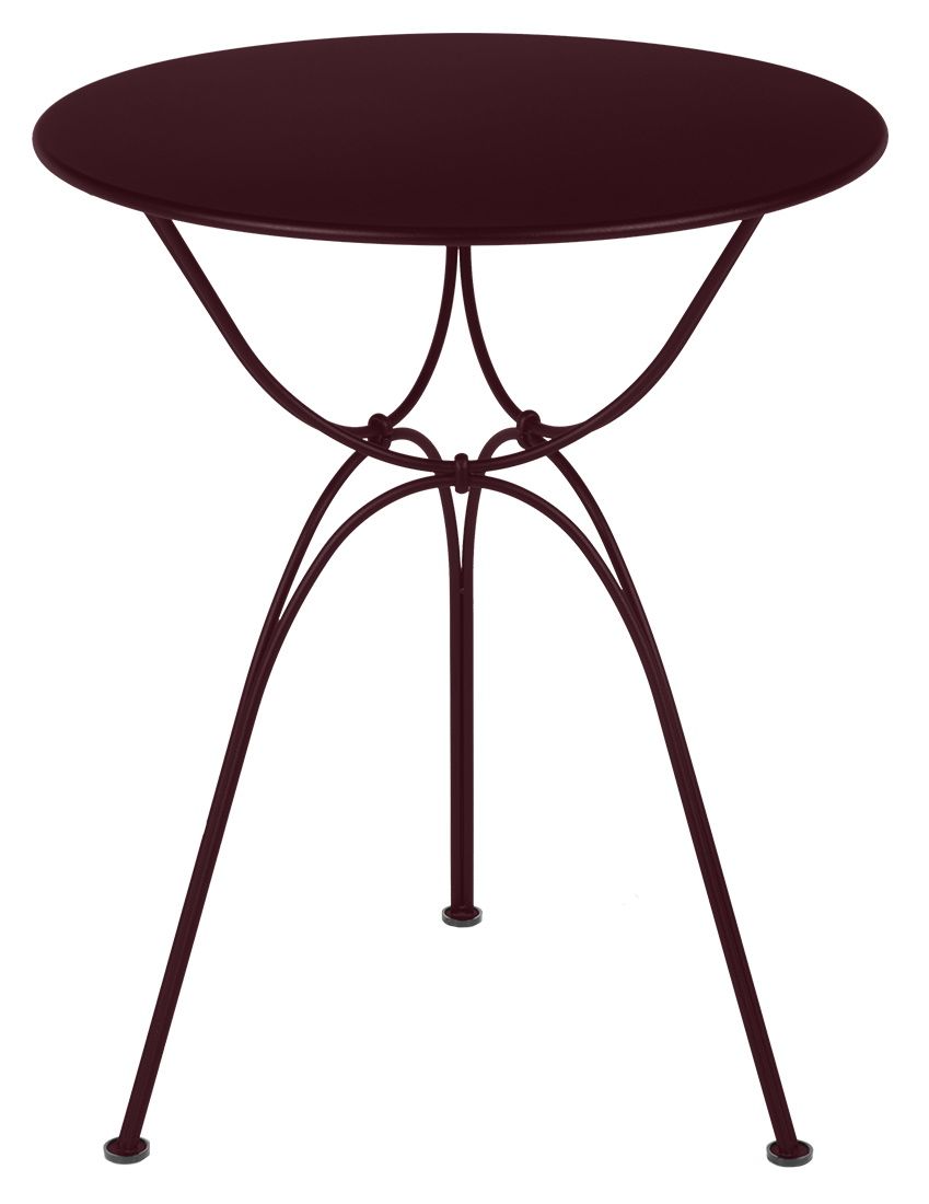 Airloop Tisch von Fermob, Ø 60 cm, Outdoor-Tisch in Pflaume mit filigranem Stahlgestell.