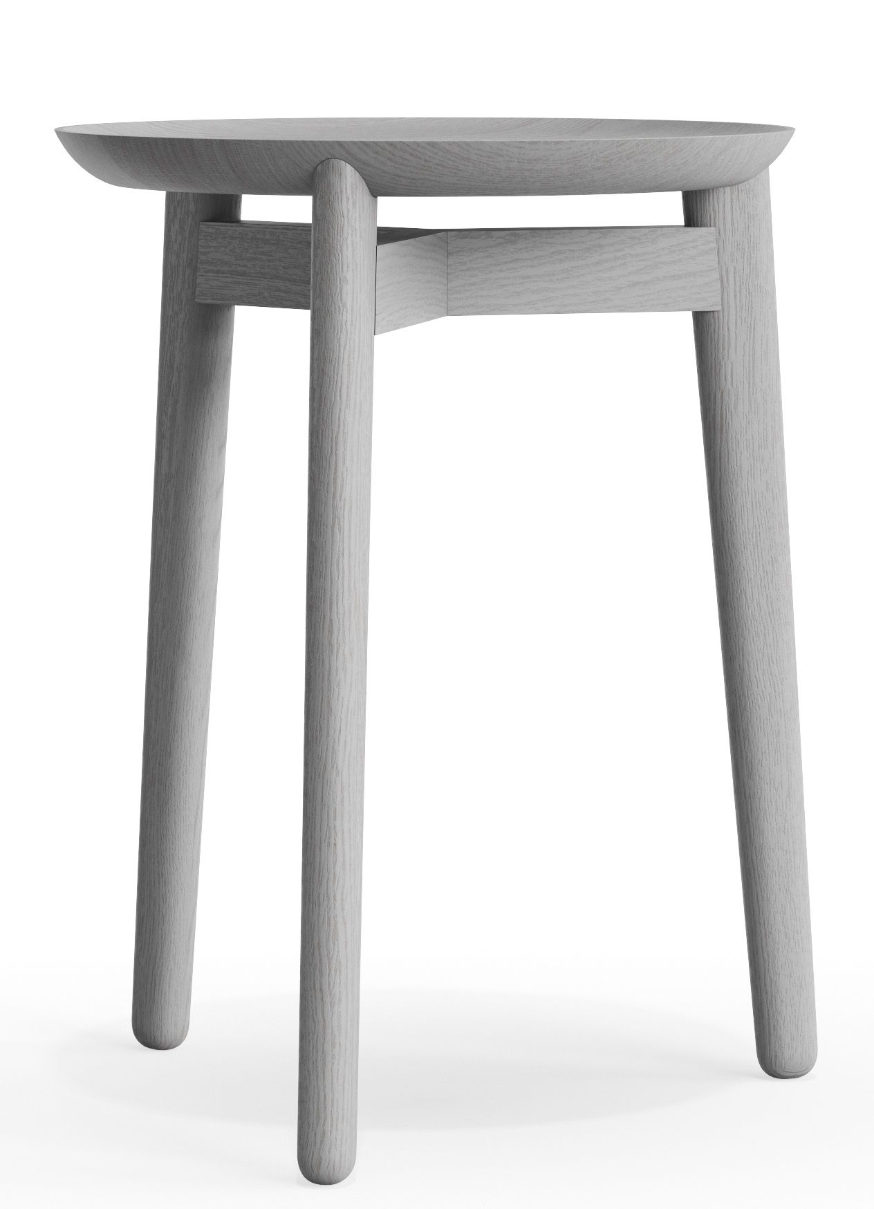 Plaisir Beistelltisch von Zeitraum, H 46 cm, aus hellem Holz, modernes Design mit drei Beinen.