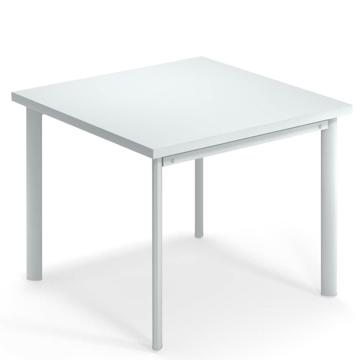 Weißer Star Tisch von Emu für den Außenbereich, quadratisch mit minimalistischem Design und vier Beinen.
